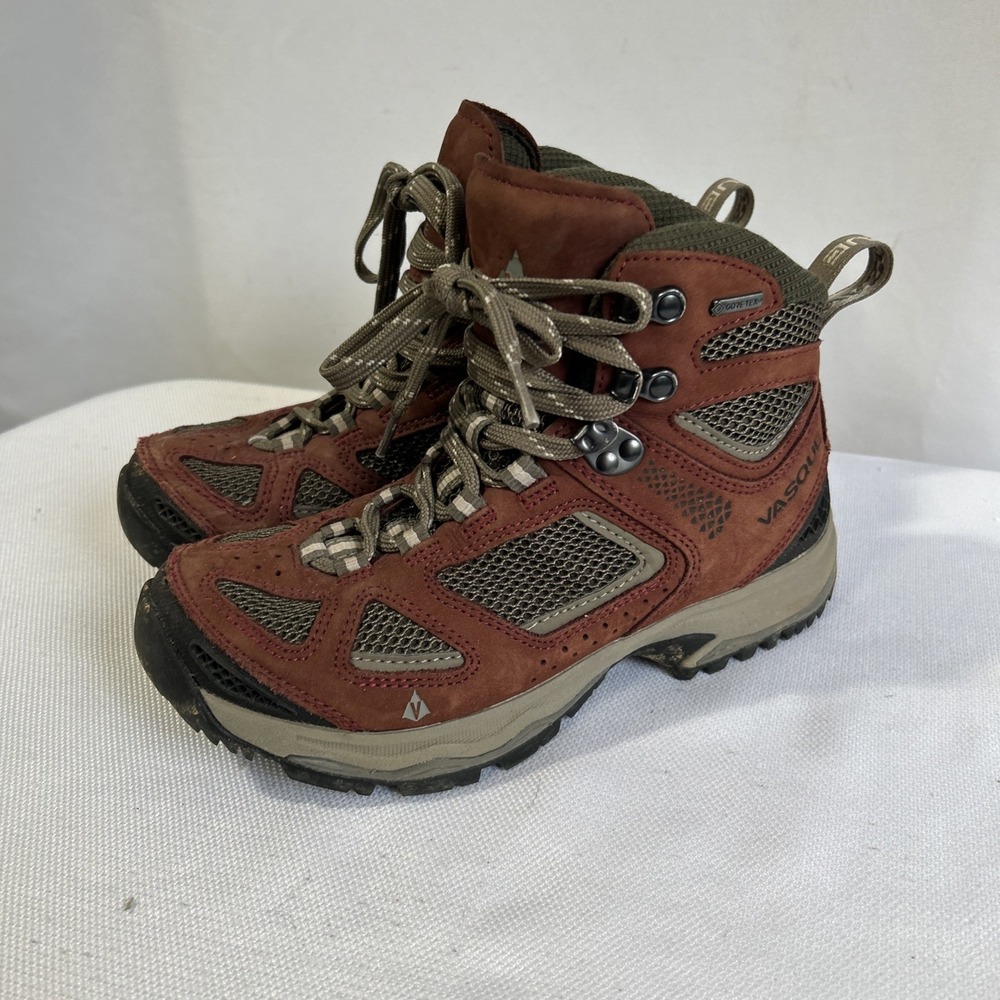 Vasque Womens Waterproof Hiking Boots 7189M Burgundy Gore-Tex Vibram Size 6